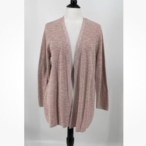 J. Jill XL Linen Blend Open Front Longline Cardigan Sweater NEW in Rose Quartz